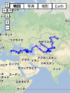 中央アジア・中東の走行ルート